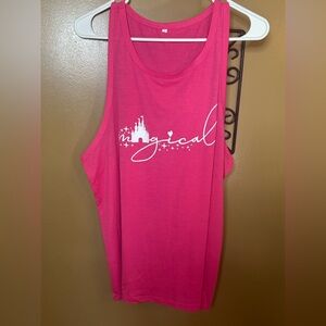 Women’s Dark Pink Magical Castle Tank Tee XL